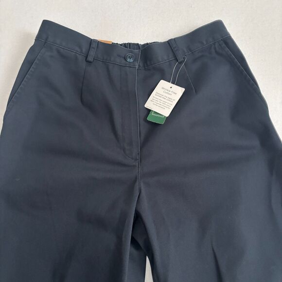 LL Bean Wrinkle-Free Bayside Pants Womens Navy High-Rise Comfort Tapered-Leg NWT - Picture 3 of 9